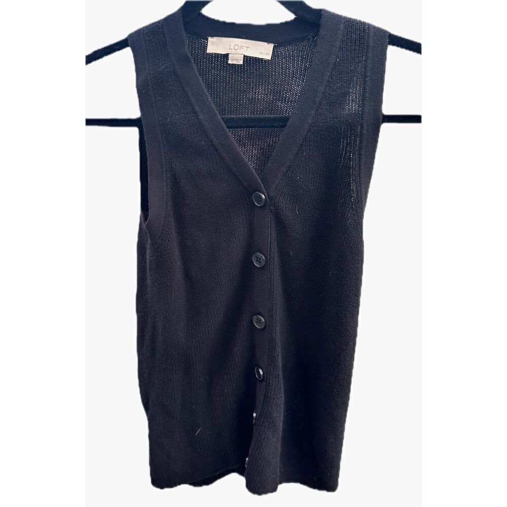 LOFT black button down sleeveless tank sz XSP